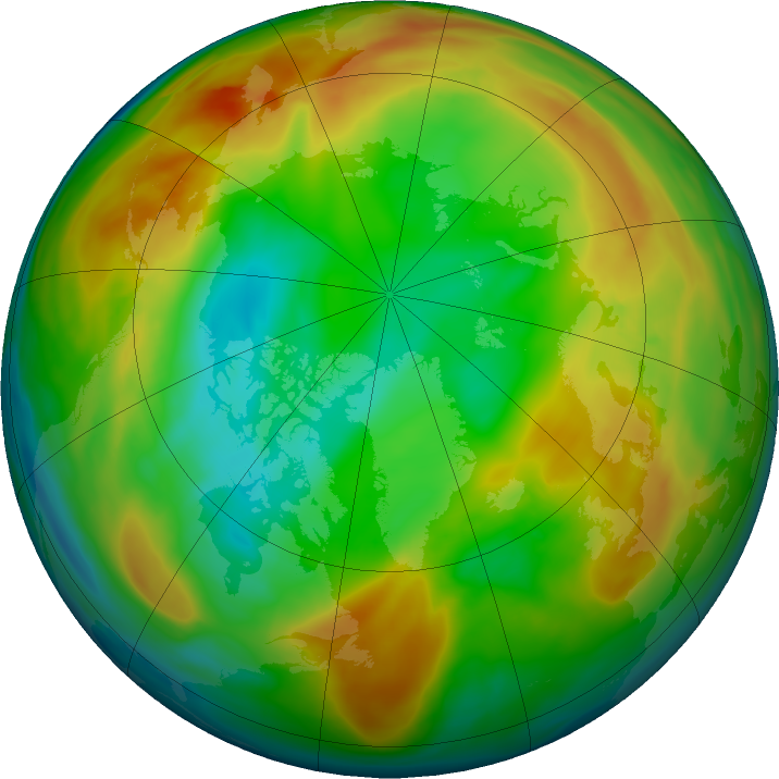 Arctic ozone map for 18 January 2020